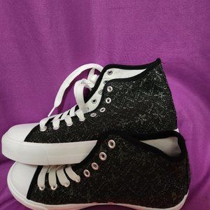 Converse style glitter shoes
